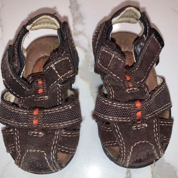 OSHKOSH | Baby Boys Leather Brown Sandals Shoes GENUINE KIDS - Picture 1 of 8
